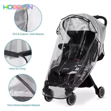 Vỏ che mưa xe đẩy HOBBYIN - Áo mưa trong suốt 360°, thoáng khí, đa năng, chống thấm
