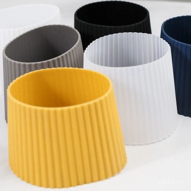 Vỏ cốc silicon KOXI chống trượt, chịu nhiệt, giữ nhiệt cho cốc thủy tinh dày