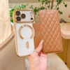 Vỏ da lật từ tính mạ điện cho iPhone 13-17 Pro Max, trong suốt, ngăn thẻ, chống rơi, 192k 10