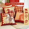Vỏ gối Tết Bính Ngọ Ghome tone đỏ – May mắn tài lộc, giảm giá 95.000đ VGTET26M3