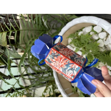 Vỏ hộp kẹo nơ Tết 2.025 - Qùa tặng tem chữ Tết, hộp mèo thần tài, chỉ 3.000đ