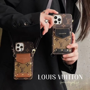 Vỏ iPhone da cổ điển, ví thẻ đeo chéo, chống rơi cho iPhone 17/16/15/14/13/12/11/XR/XS