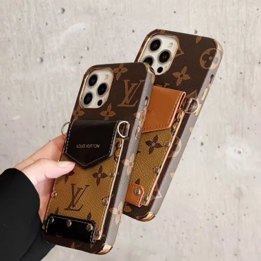 Vỏ iPhone da cổ điển, ví thẻ đeo chéo, chống rơi cho iPhone 17/16/15/14/13/12/11/XR/XS