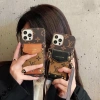 Vỏ iPhone da cổ điển, ví thẻ đeo chéo, chống rơi cho iPhone 17/16/15/14/13/12/11/XR/XS 7