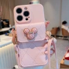 Vỏ iPhone TPU mềm Đầu Mickey đa màu, dây đeo dài + túi thẻ cho iPhone 17‑12Pro Max