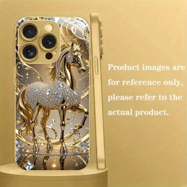 Vỏ kim loại ngựa vàng cao cấp cho iPhone 12‑15 Pro Max – Chống sốc, thời trang