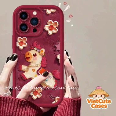 Vỏ Redmi 10C 13 10A 12C 13X 14C 13C 9T Note 8 12 10s 11 9 10 14 11s 13 Pro – Họa tiết Ngựa Hoa Năm Mới, giá 9.800đ 6