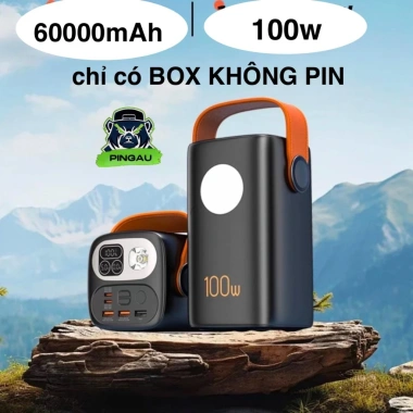 VỎ sạc dự phòng 60.000mAh 100W có đèn LED - Sạc laptop MacBook camera điện thoại 454,410₫