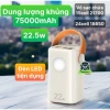 Vỏ sạc dự phòng 75.000mAh 22.5W Type-C LED Siêu nhanh sạc điện thoại, camera - 296.901₫
