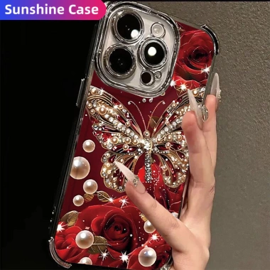 Vỏ TPU Ins Hàn Quốc Hoa Hồng Pha Lê Bướm Sang Trọng cho iPhone 11‑16, Xs Max - Chống Rơi, Chống Sốc, 24.876₫
