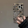 Vỏ Vuông Kim Cương Bạc Cho iPhone 13-16 Pro Max - Thiết Kế Nơ Chain, Nhẹ và Bảo Vệ