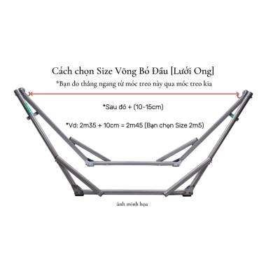 Võng Bó Đầu Lưới Ong Nhập Khẩu - Tăng Sư Mềm Mịn, Thoáng Khí Full Size 2m3-2m5-2m7 253.650 2
