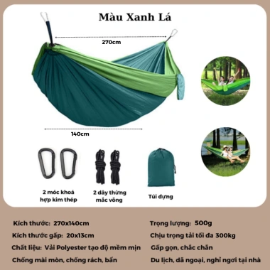 Võng cắm trại dã ngoại gấp gọn chống muỗi phượt kèm móc dây túi đựng 199.000 VND 5