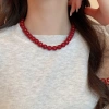 Vòng cổ Ankola nữ đính cườm thủy tinh đỏ, thiết kế thời trang đơn giản, chuỗi xương đòn, trang sức cao cấp 9