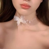 Vòng Cổ Choker Butterfly Đính Hạt Ngọc Sang Trọng, Dây Sợi Mảnh Voan 20.900 VNĐ by.Lisa 5