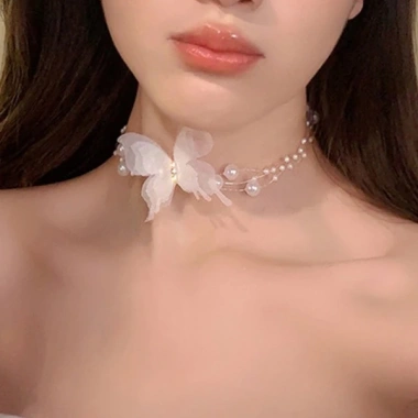 Vòng Cổ Choker Butterfly Đính Hạt Ngọc Sang Trọng, Dây Sợi Mảnh Voan 20.900 VNĐ by.Lisa 5 Vòng Cổ Choker Butterfly Đính Hạt Ngọc Sang Trọng, Dây Sợi Mảnh Voan 20.900 VNĐ by.Lisa 5