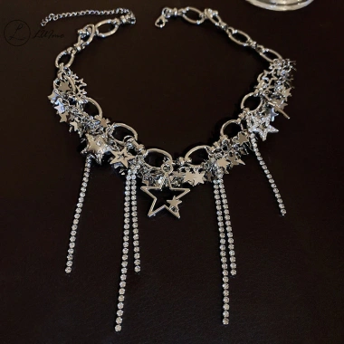 Vòng cổ choker LUImo phong cách Punk dây xích ngôi sao cho nữ, giá 100k (giá gốc 120k)