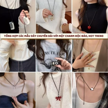 Vòng cổ da đa chức năng kẹp kính mắt Her – Dây đeo cổ túi mini đựng xu thời trang