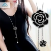 Vòng cổ dài mặt hoa hồng đen đính đá pha lê thời trang nữ chỉ 51.800₫
