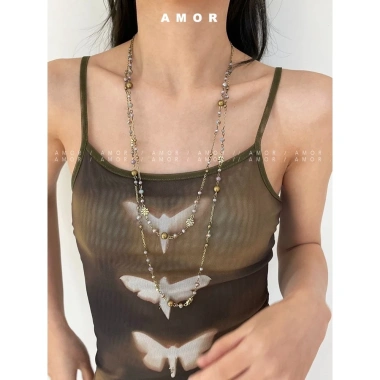 Vòng cổ dài thời trang Bohemia nữ, thiết kế xếp chồng, giảm giá 95.810₫ 9