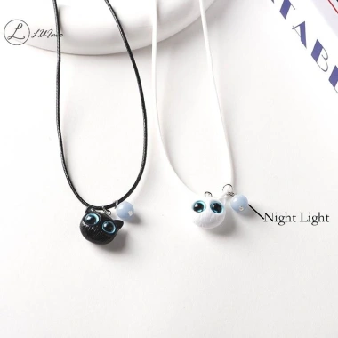 Vòng cổ Gothic LUImo dạ quang – mặt dây chuyền mèo con dễ thương cho bé gái, quà tặng bán chạy