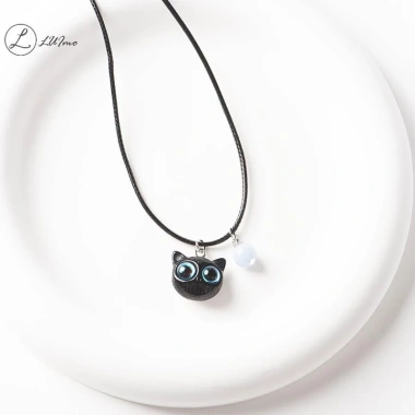 Vòng cổ Gothic LUImo dạ quang – mặt dây chuyền mèo con dễ thương cho bé gái, quà tặng bán chạy