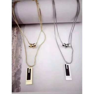 Vòng cổ Hai Lớp Thép Titan Cao Cấp - Thời Trang Sang Trọng, Giá ưu đãi 76.649 VND 3