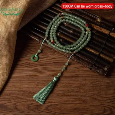 Vòng cổ hạt xanh phong cách Trung Hoa, thiền, quà tặng, giảm 21% chỉ 64.130₫