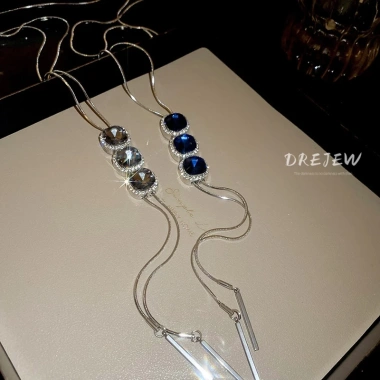 Vòng cổ kim cương siêu sáng bóng DREJewel - Điều chỉnh dễ dàng, đa năng cho áo len