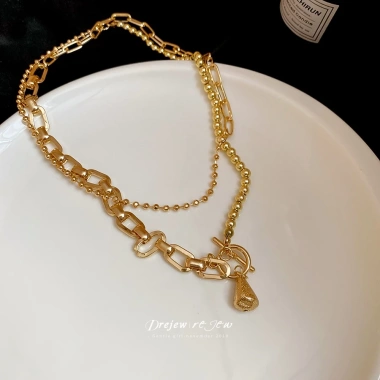 Vòng cổ mặt dây chuyền thả nước DREZEW – phong cách Châu Âu Mỹ, chuỗi xương đòn cao cấp, sang trọng, giảm giá 2