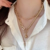 Vòng cổ mặt dây chuyền thả nước DREZEW – phong cách Châu Âu Mỹ, chuỗi xương đòn cao cấp, sang trọng, giảm giá 6