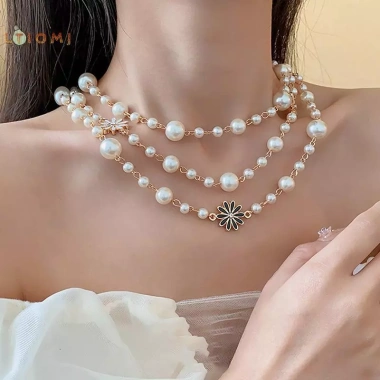 Vòng cổ mô phỏng ngọc trai hai lớp nữ - Quà tặng tinh tế, chỉ 51,920₫
