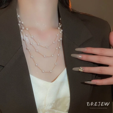 Vòng cổ ngọc trai nhiều lớp DREJEW - Thiết kế sang trọng, giảm giá tới 37.200₫