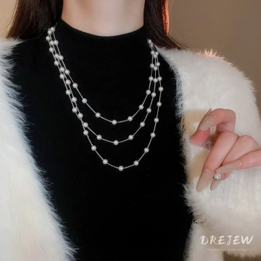 Vòng cổ ngọc trai nhiều lớp DREJEW - Thiết kế sang trọng, giảm giá tới 37.200₫