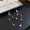 Vòng cổ nữ không đối xứng 2 lớp ngọc trai đính hạt, mặt dây thả - Giá 54.900₫ 4