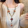 Vòng cổ nữ Vintage Bohemian dây dài gốm phong cách dân tộc Trung Quốc giá ưu đãi 5