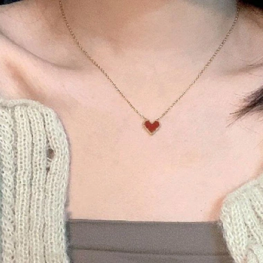 Vòng cổ trái tim đỏ màu vàng – Quà sinh nhật nữ, sinh viên, giá 24.200₫