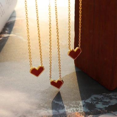 Vòng cổ trái tim đỏ màu vàng – Quà sinh nhật nữ, sinh viên, giá 24.200₫