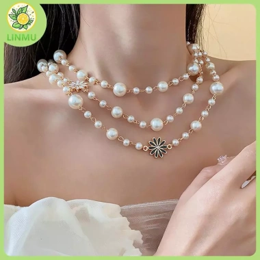 Vòng cổ vàng hai lớp mô phỏng ngọc trai nữ, dây chuyền - Quà Mỹ 33.600₫