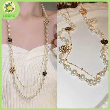 Vòng cổ vàng hai lớp mô phỏng ngọc trai nữ, dây chuyền - Quà Mỹ 33.600₫