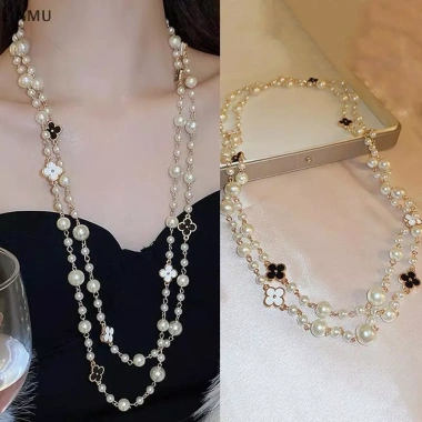Vòng cổ vàng hai lớp mô phỏng ngọc trai nữ, dây chuyền - Quà Mỹ 33.600₫