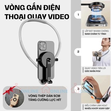 Vòng đeo nam châm gắn điện thoại - Quay video xe máy, câu cá, vlog - Giá 190.000đ