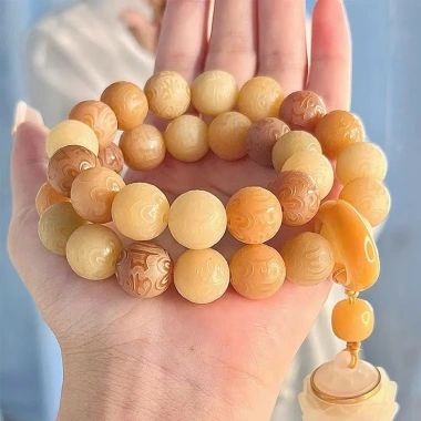Vòng Đeo Tay Bồ Đề 32 Hạt Khắc Lục Tự - Đại Minh Chú Om MaNi PadMe Hum, Niệm Phật, 165.000 VND 9
