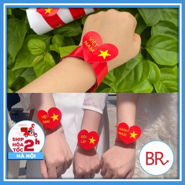 Vòng đeo tay Tôi Yêu Việt Nam - Sỉ 100 tặng 20 tem tim, ý nghĩa, giá 36.000₫