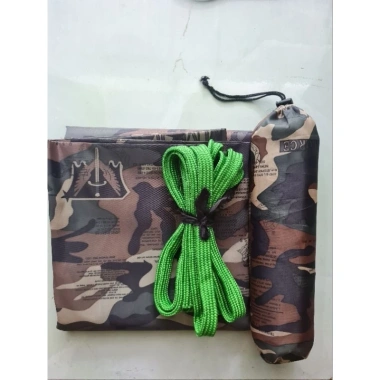 Võng dù 2 lớp 2,1m x 1,4m - tặng túi + 4m dây dù bóng, 5 màu xanh đen, rằn ri, xanh rêu, đen, đỏ đô - Giá 80.000đ 3