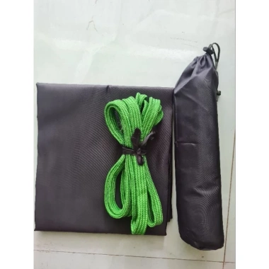 Võng dù 2 lớp 2,1m x 1,4m - tặng túi + 4m dây dù bóng, 5 màu xanh đen, rằn ri, xanh rêu, đen, đỏ đô - Giá 80.000đ 8