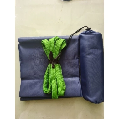 Võng dù 2 lớp 2,1m x 1,4m - tặng túi + 4m dây dù bóng, 5 màu xanh đen, rằn ri, xanh rêu, đen, đỏ đô - Giá 80.000đ 9