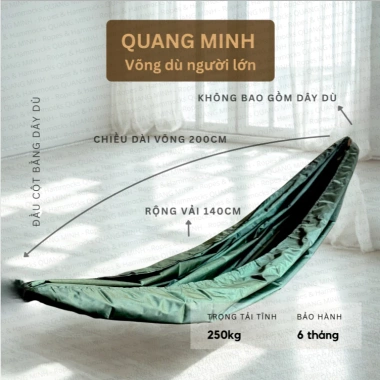 Võng Dù 2 lớp xanh oliu 4m dây 0.5kg - Không khung, siêu nhẹ, giá ưu đãi 56.610 VND 7