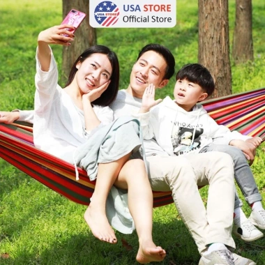 Võng du lịch cắm trại dã ngoại 7 màu vải đan kèm 4m dây buộc FERADO - 69.000₫
