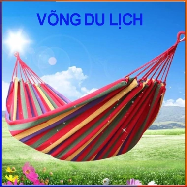Võng du lịch cắm trại dã ngoại 7 màu vải đan kèm 4m dây buộc FERADO - 69.000₫